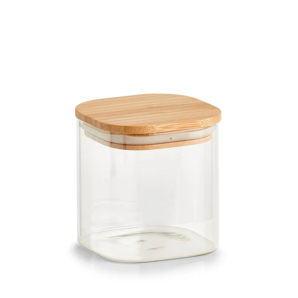 zeller-present-k-che-vorratsglas-bambusdeckel-640-ml-eckig image 1