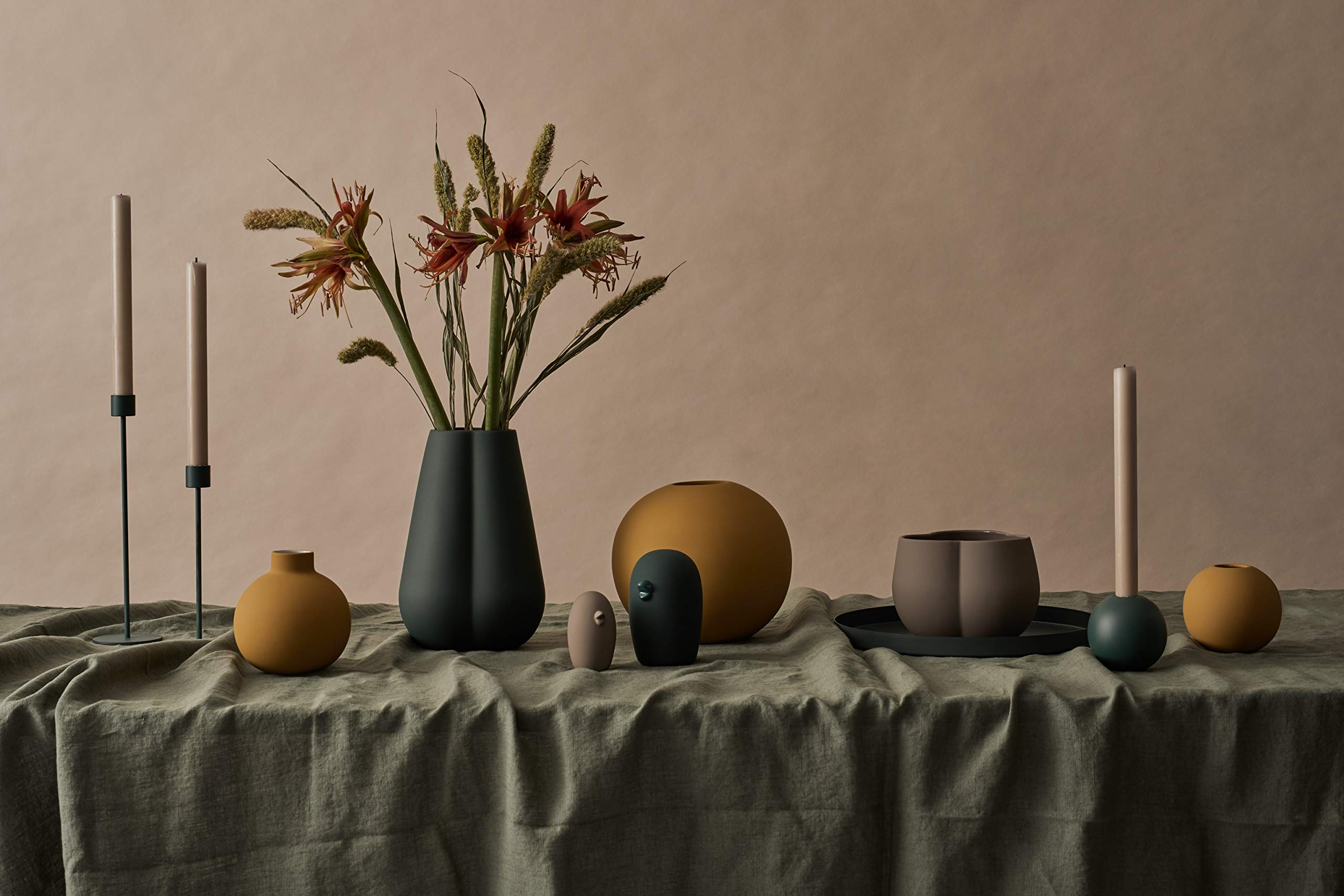 cooee-design-clover-vase-25cm-dark-green-keramikvase image 3