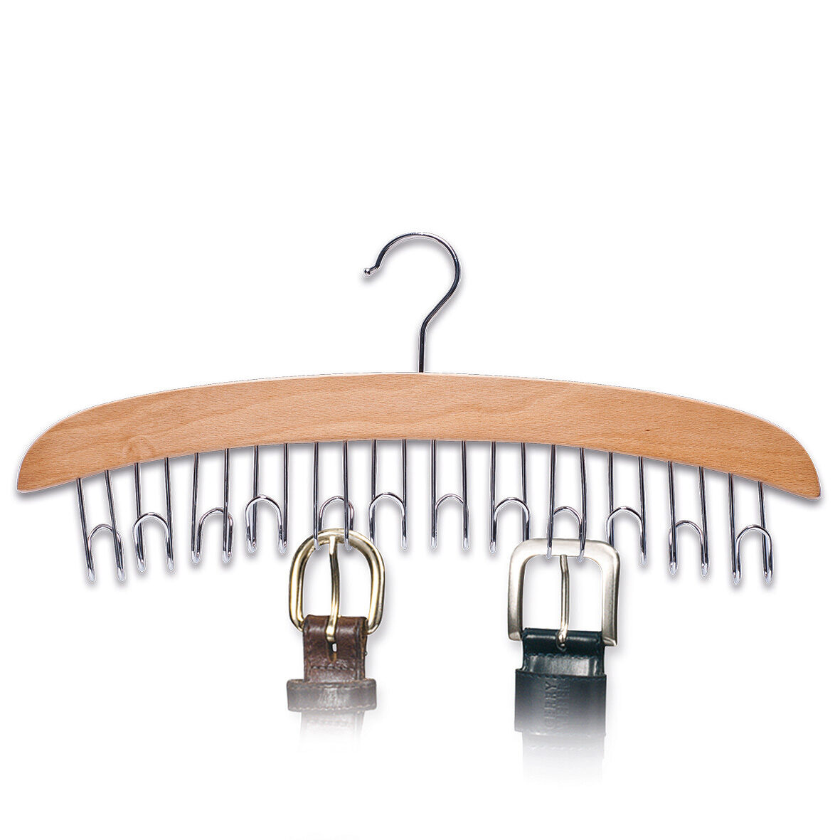 zeller-present-g-rtelhalter-buche-metall-g-rtelaufbewahrung image 2