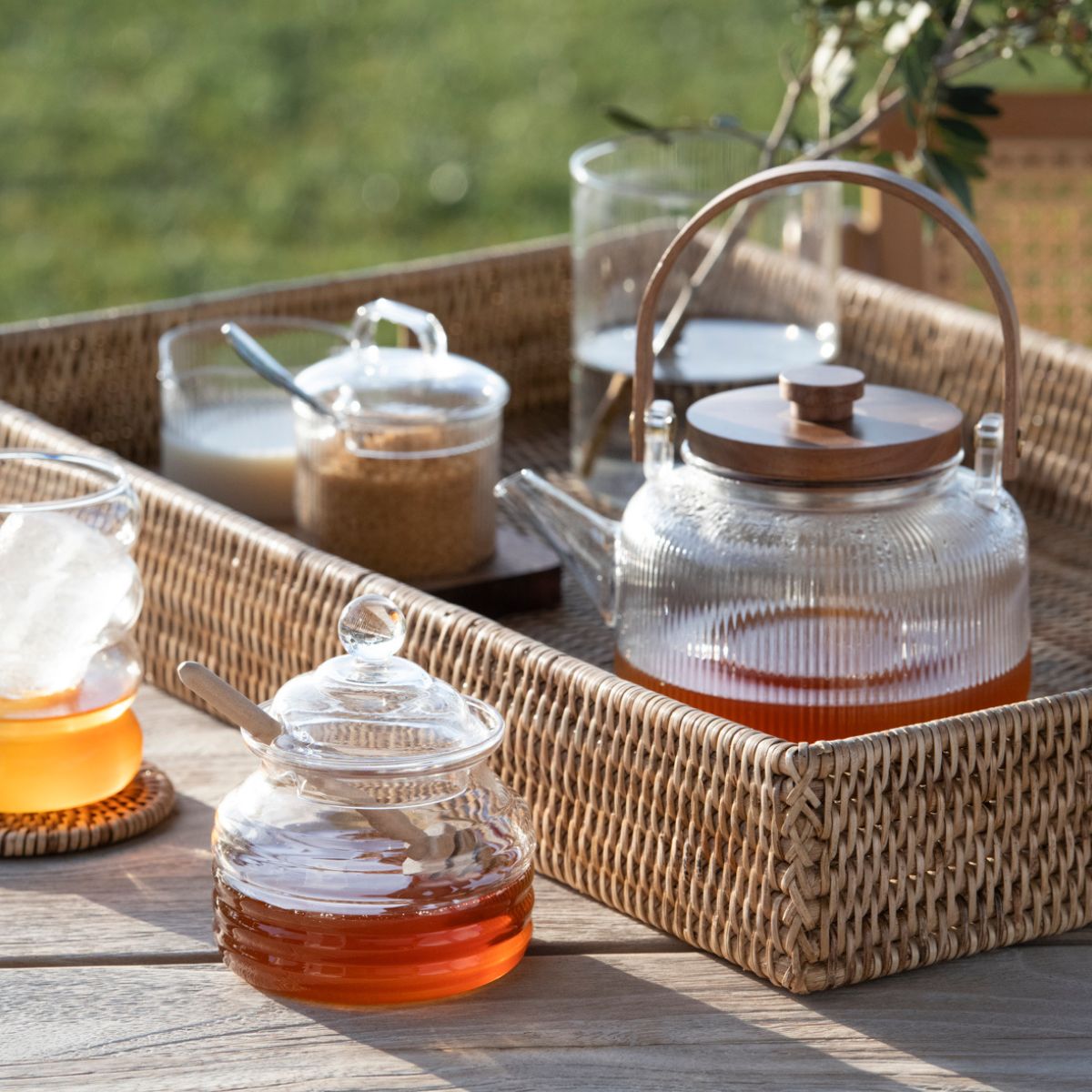 andrea-house-teekanne-glas-holz-1-liter-glaskanne image 4