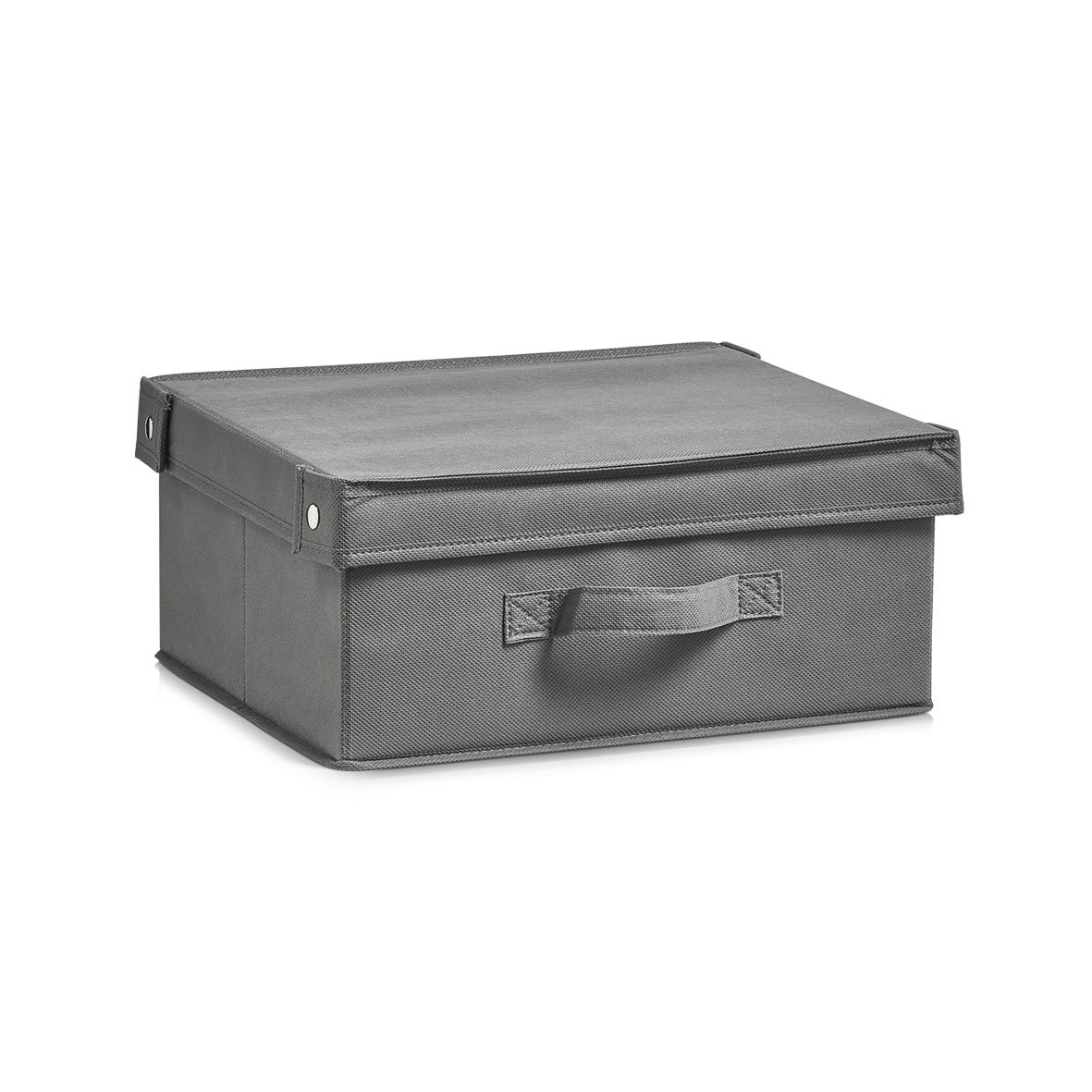zeller-k-che-aufbewahrungsbox-mit-deckel-vlies-grau-faltbar image 1