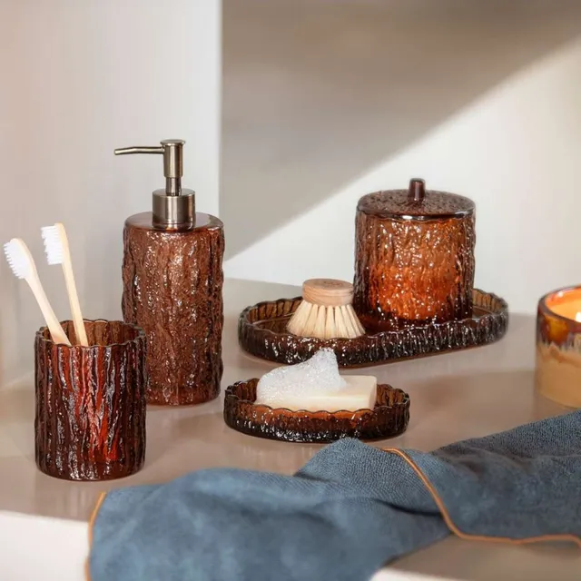 andrea-house-ba-o-seifenspender-glas-vintage-braun image 1