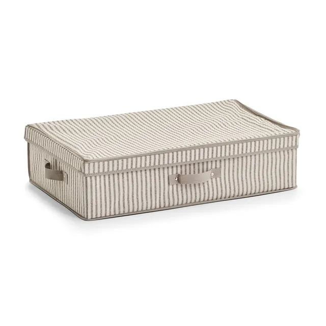 zeller-present-k-che-aufbewahrungsbox-stripes-vlies-beige-deckel image 1