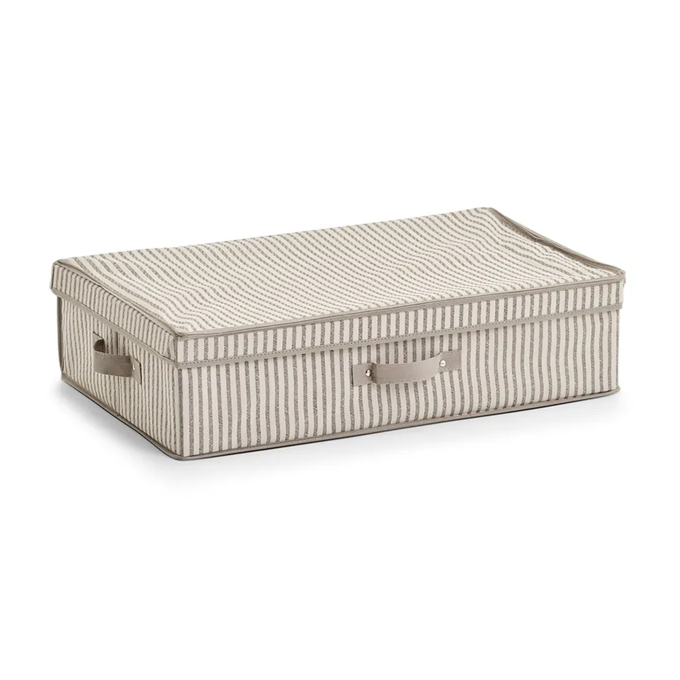 zeller-present-k-che-aufbewahrungsbox-stripes-vlies-beige-deckel image 1