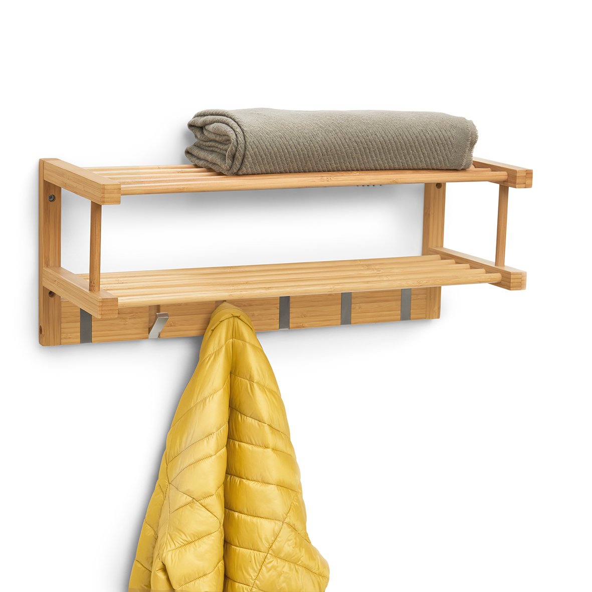 zeller-present-home-wandgarderobe-bambus-aluminium-6-haken image 2