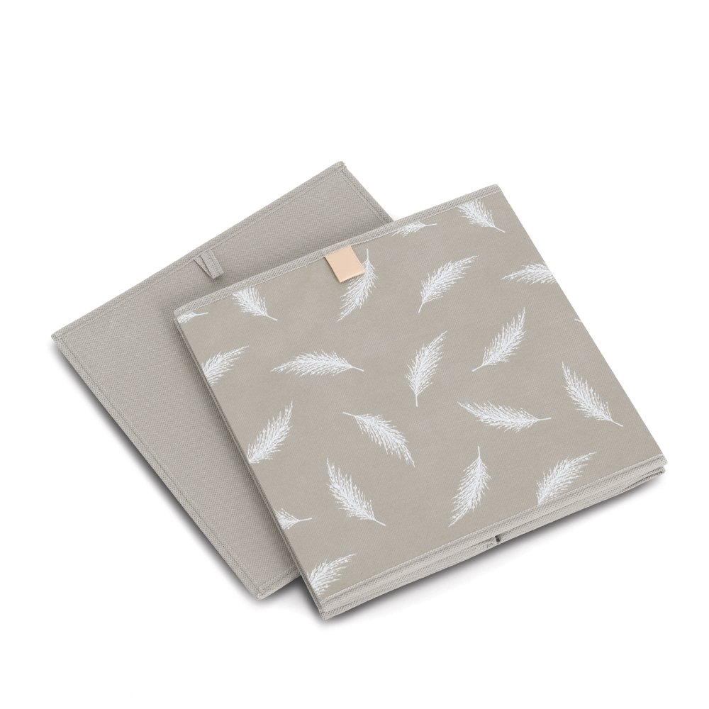 zeller-present-home-living-aufbewahrungsbox-feather-vlies-grau image 3