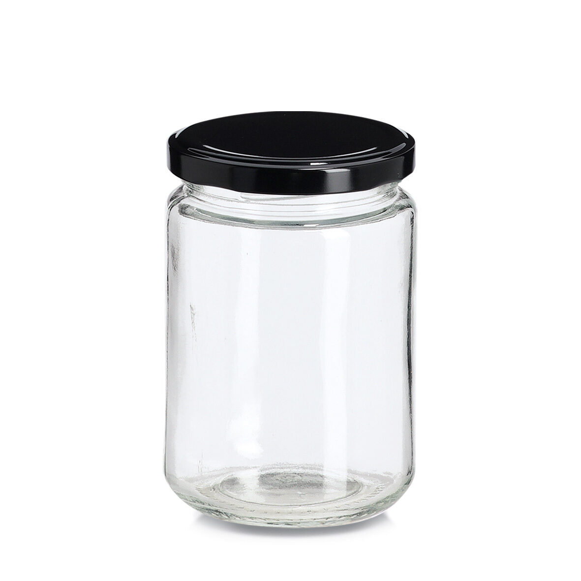zeller-present-k-che-einmachglas-350-ml-schwarz-metalldeckel image 1