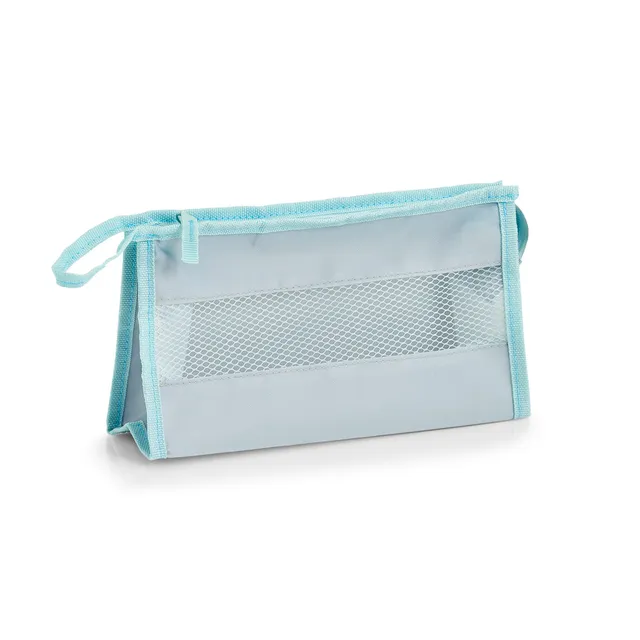 zeller-present-kosmetik-tasche-polyester-t-rkis-netzfenster image 1