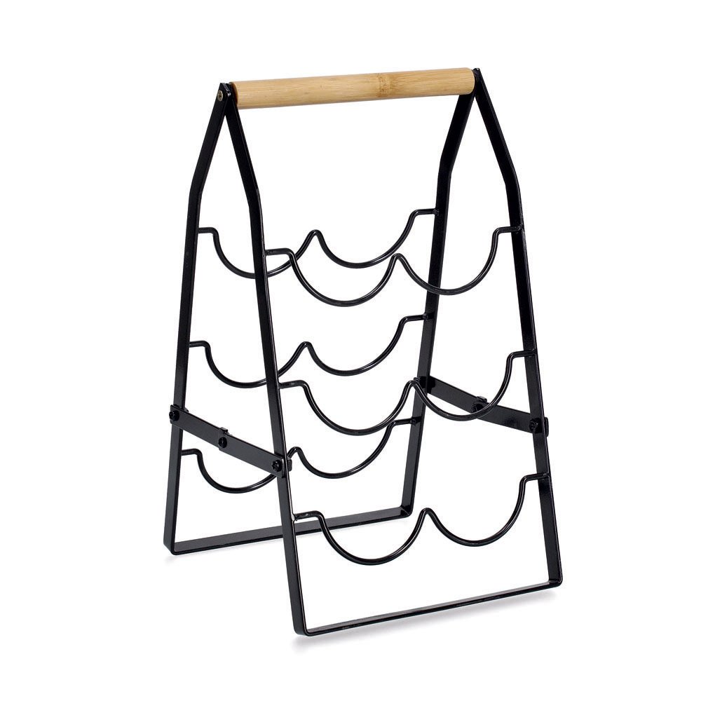 zeller-present-home-living-weinregal-6-flaschen-schwarz image 1