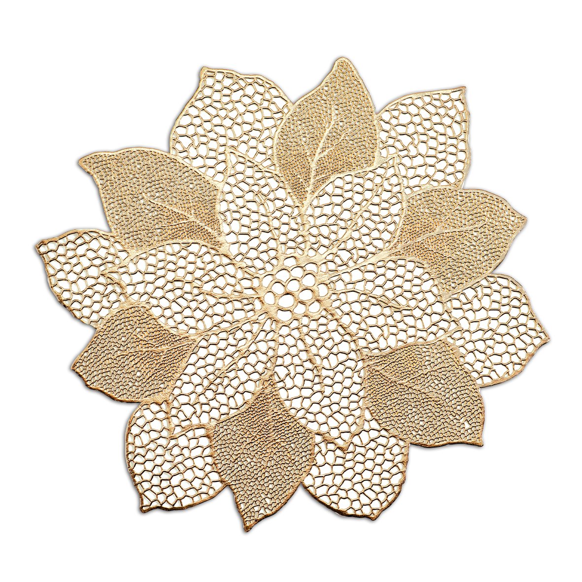 zeller-present-table-platzset-flower-kunststoff-gold image 1