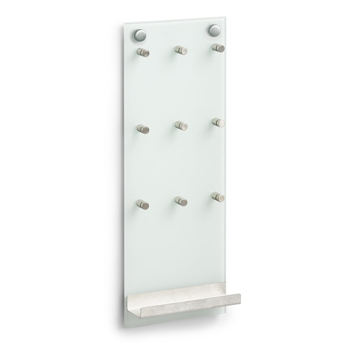 zeller-present-schl-sselboard-glas-edelstahl-9-haken image 1