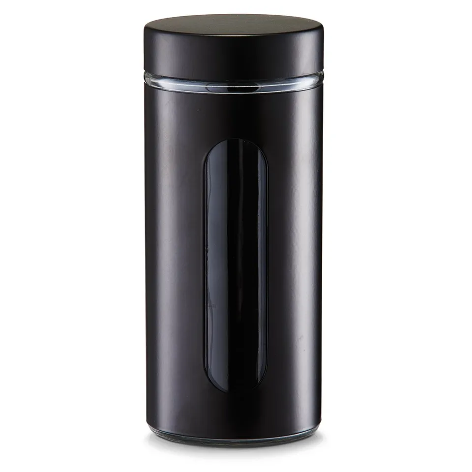 zeller-present-k-che-vorratsglas-1200-ml-schwarz-mit-schraubdeckel image 1