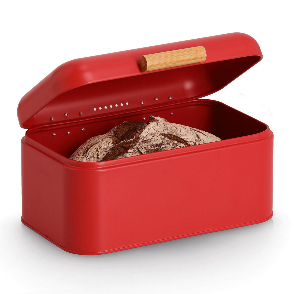 zeller-present-k-che-brotkasten-metall-bambus-rot-retro image 4