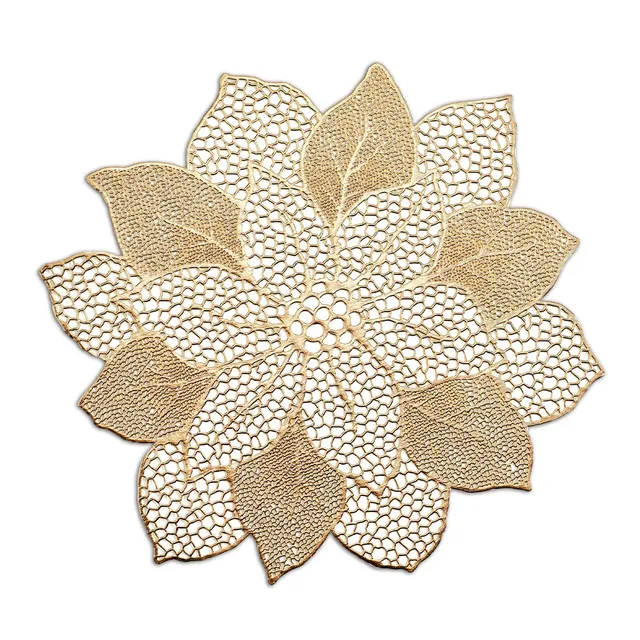 zeller-present-table-platzset-flower-kunststoff-gold image 1