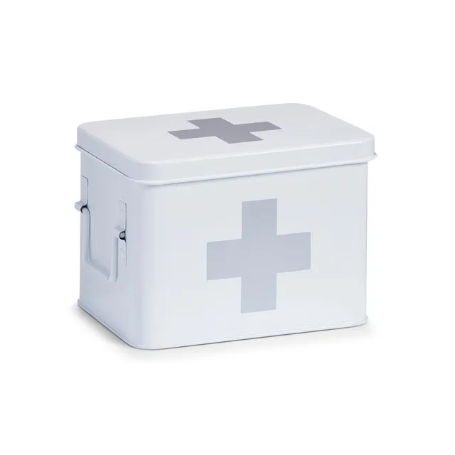 zeller-home-living-medizinbox-metall-wei-4-f-cher image 1