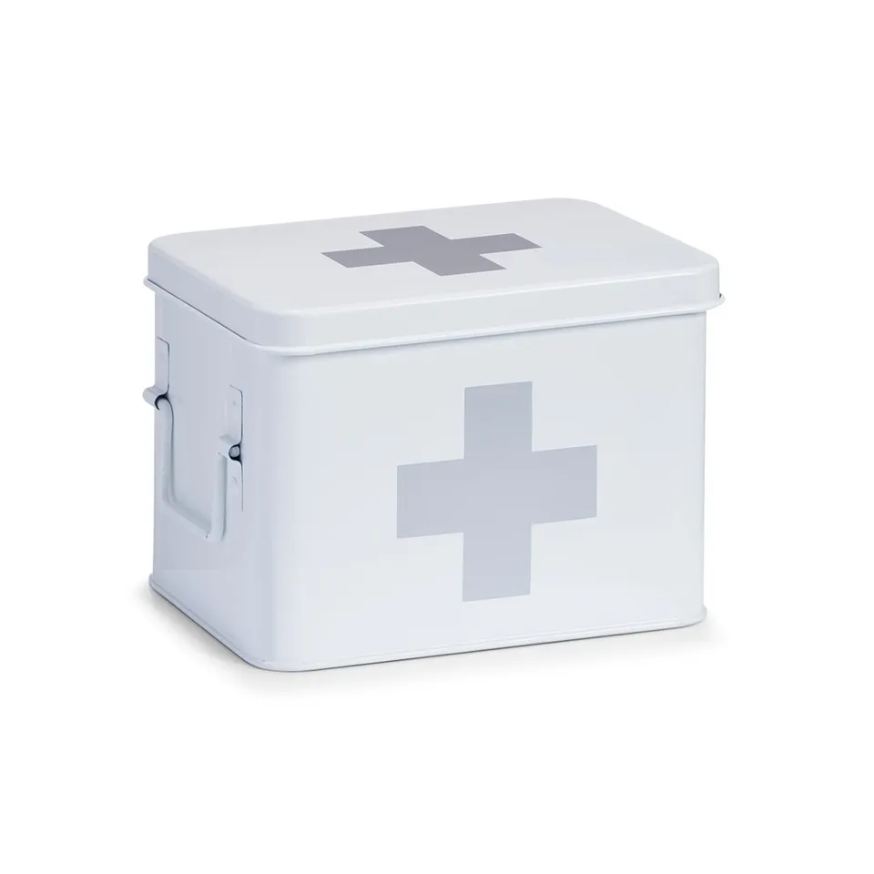 zeller-home-living-medizinbox-metall-wei-4-f-cher image 1