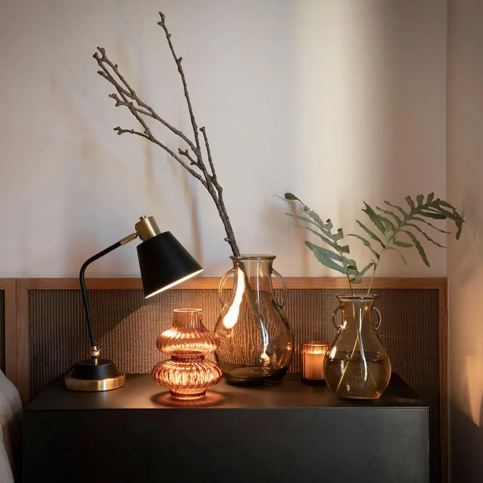 andrea-house-iluminaci-n-tischlampe-schwarz-metall-vintage image 1