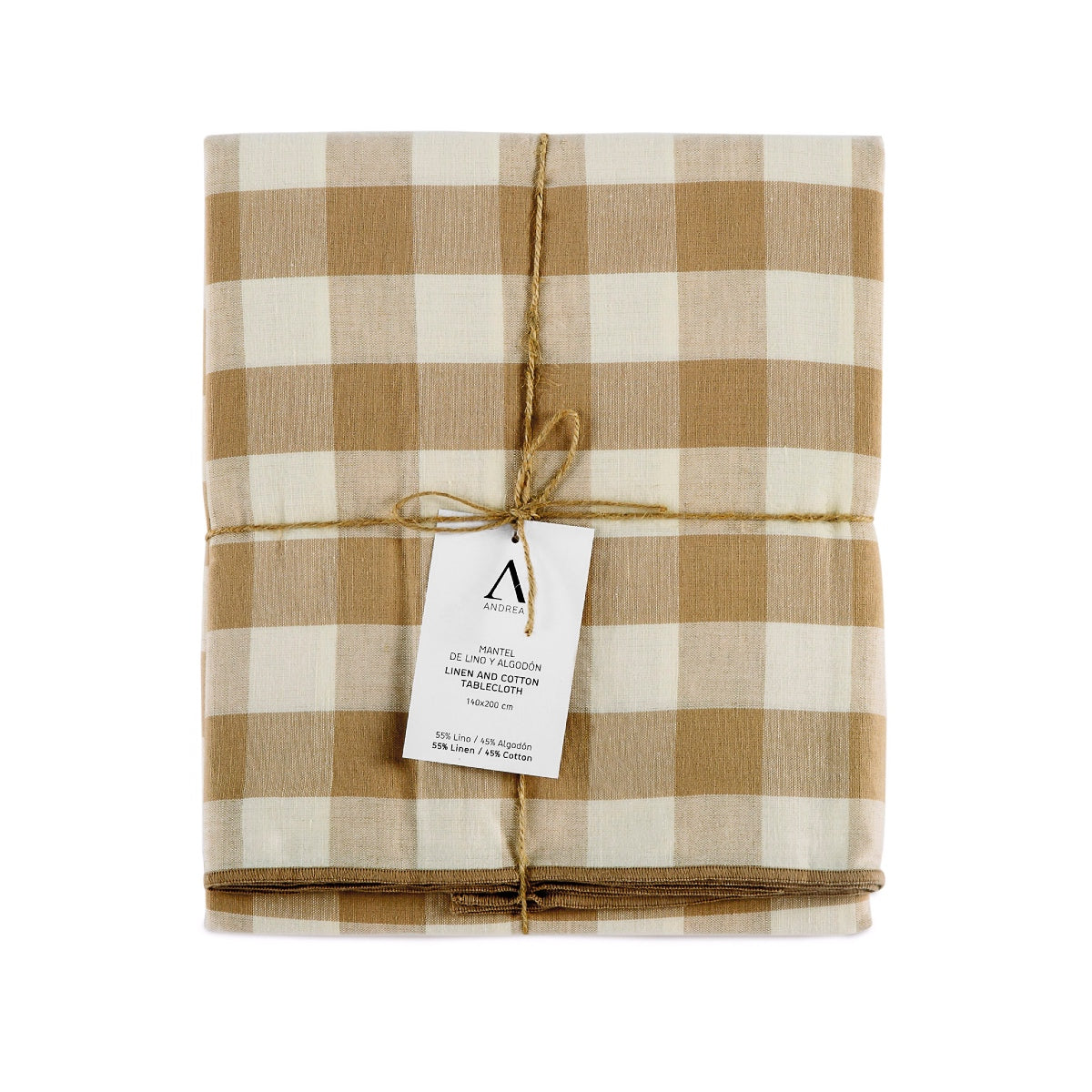 andrea-house-tischdecke-beige-leinen-vichy-200-cm image 3