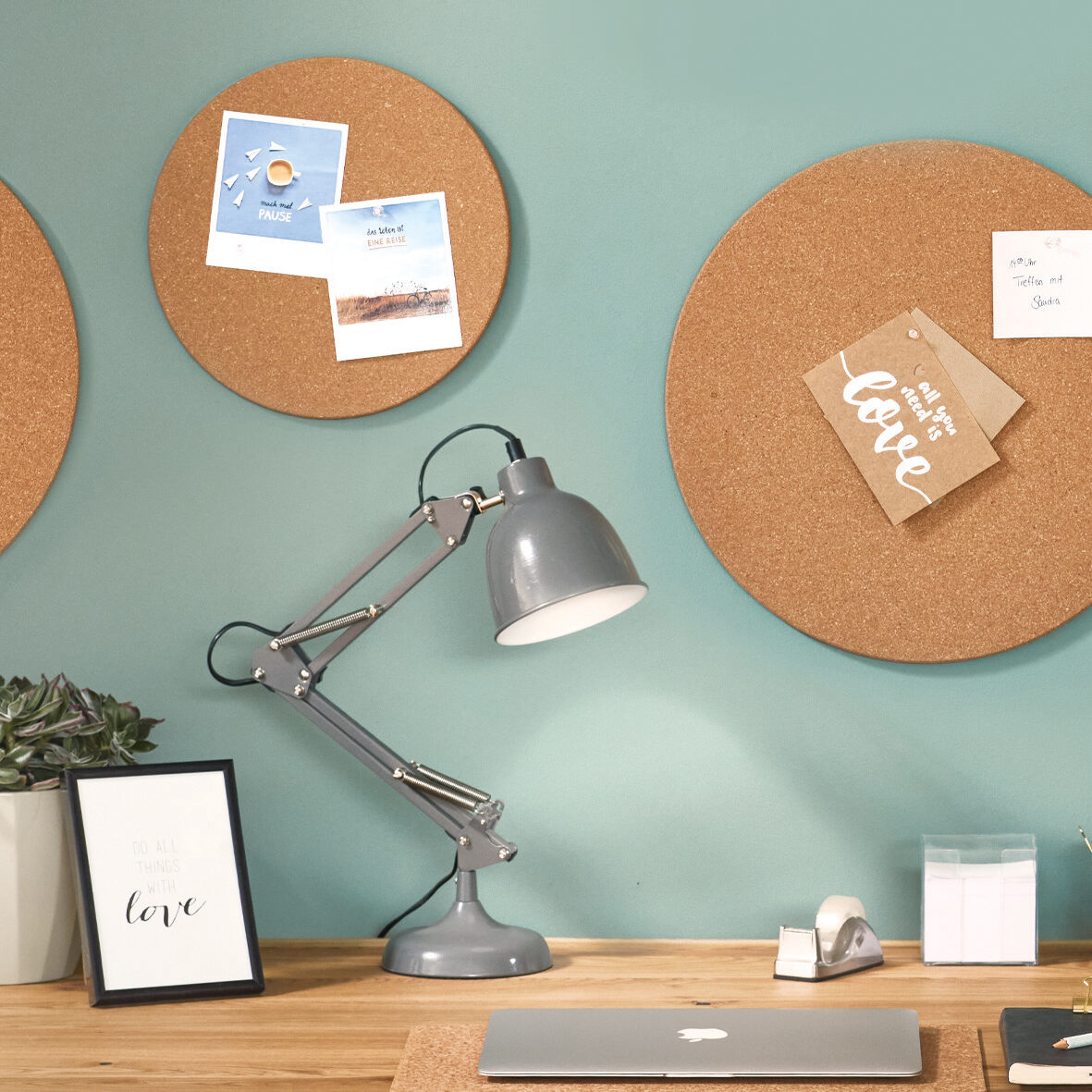 zeller-present-office-pinboard-kork-rund-pinnwand-mit-pins image 6