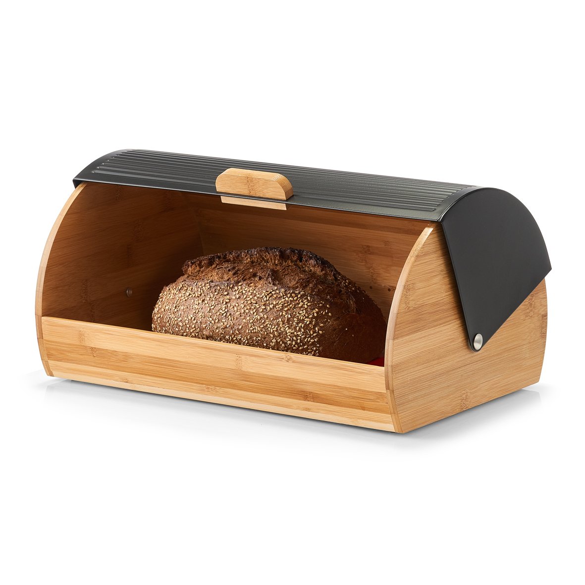 zeller-present-k-che-brotkasten-bambus-schwarz-rolldeckel image 3