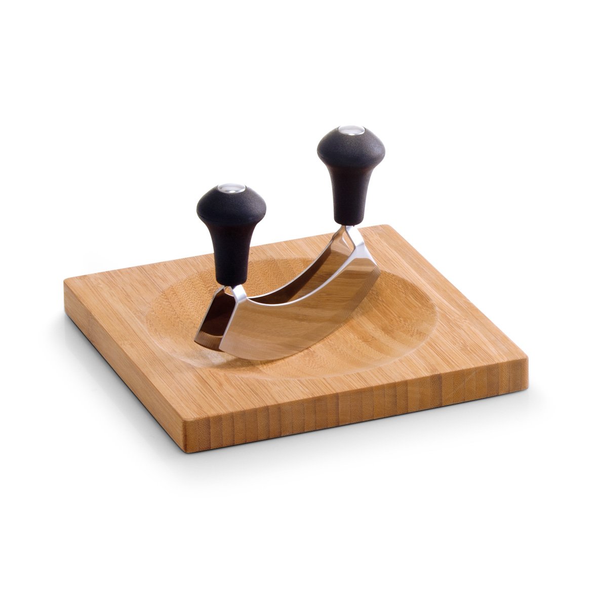 zeller-present-k-che-kr-uterbrett-mit-wiegemesser-bambus-doppelklinge image 1
