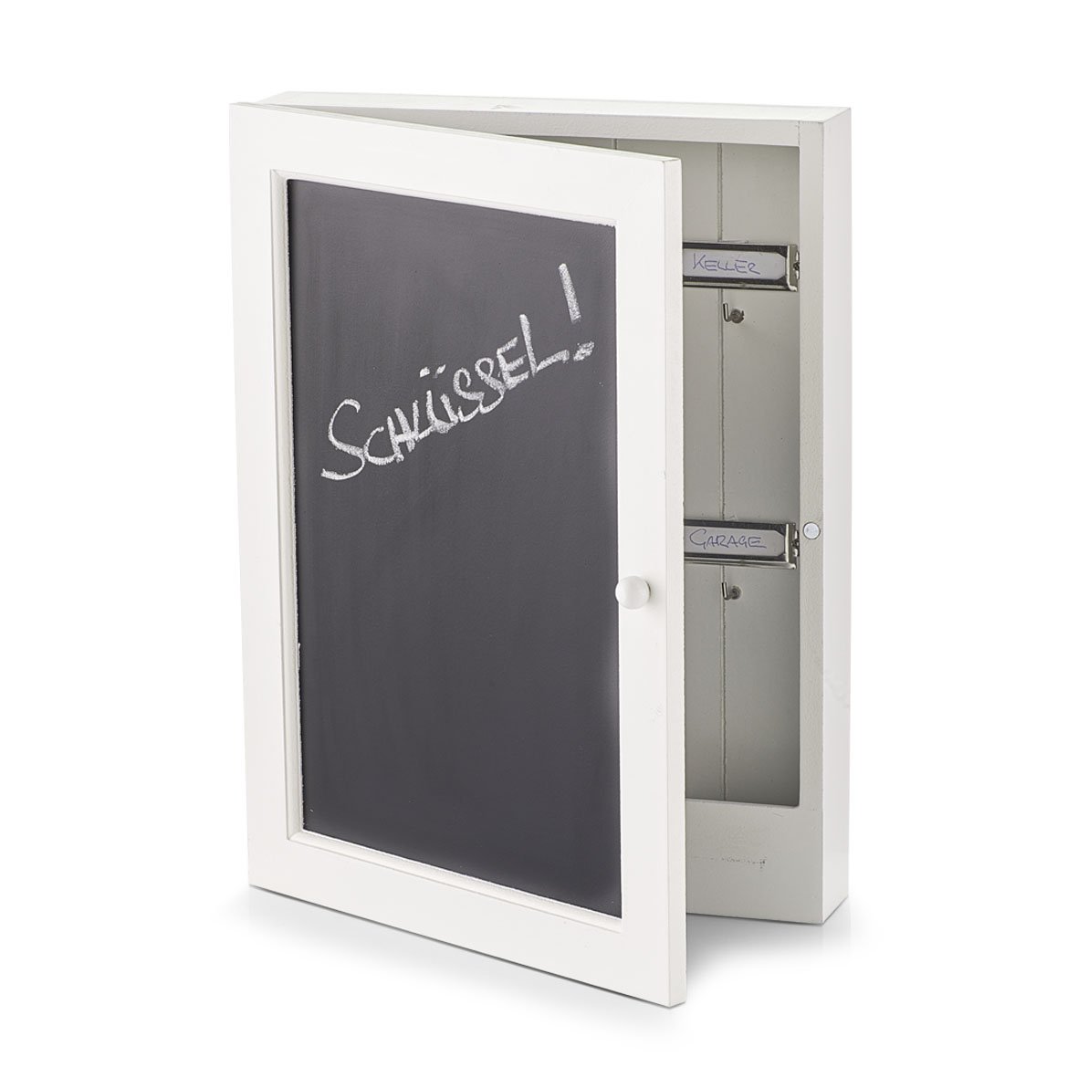 zeller-present-schl-sselkasten-tafel-mdf-6-haken-kreide image 1