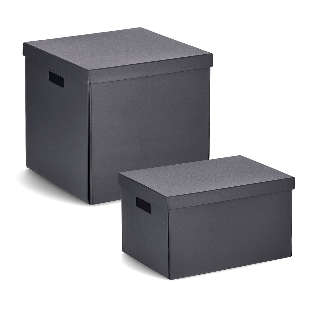 zeller-present-home-living-aufbewahrungsbox-karton-schwarz-recycelt image 2