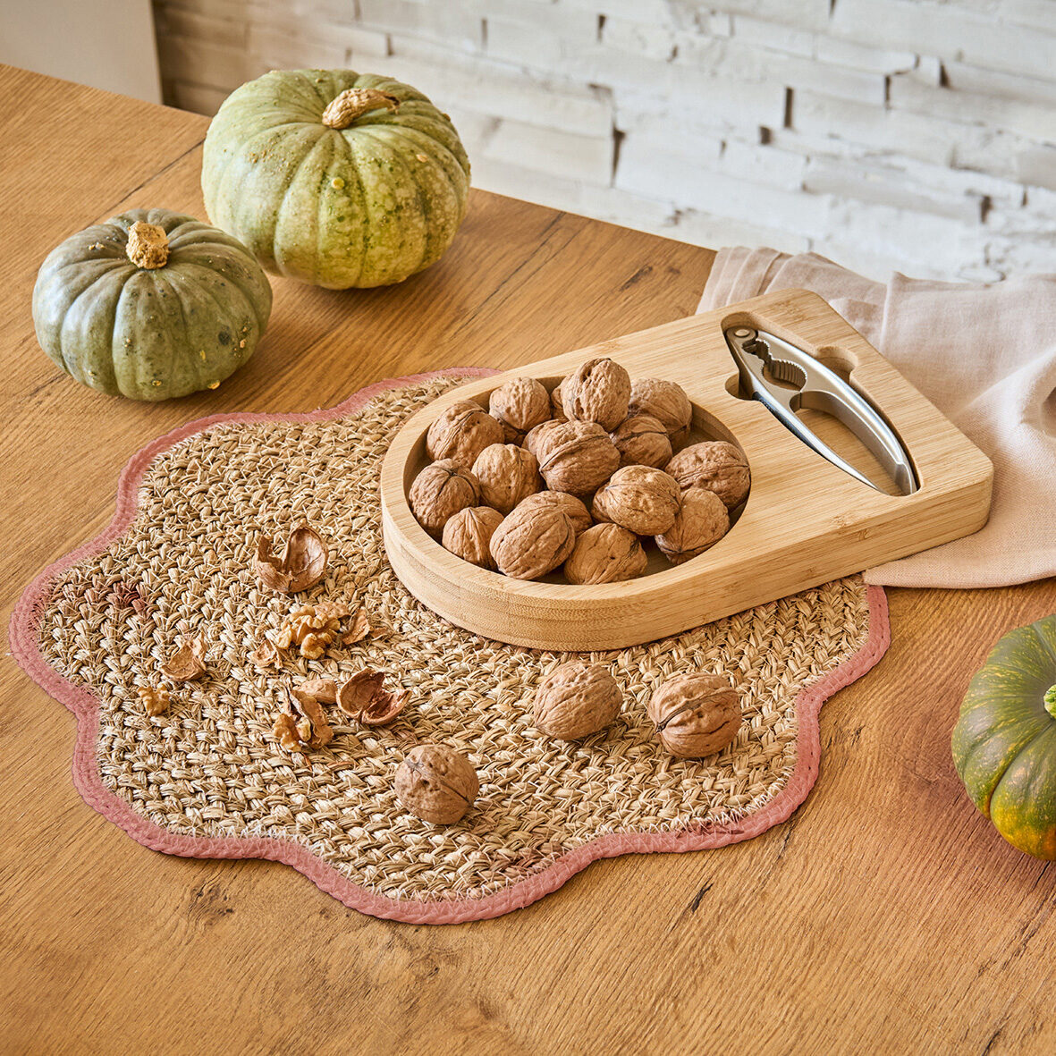 zeller-present-table-platzset-grasgeflecht-altrosa-bl-tenform image 4