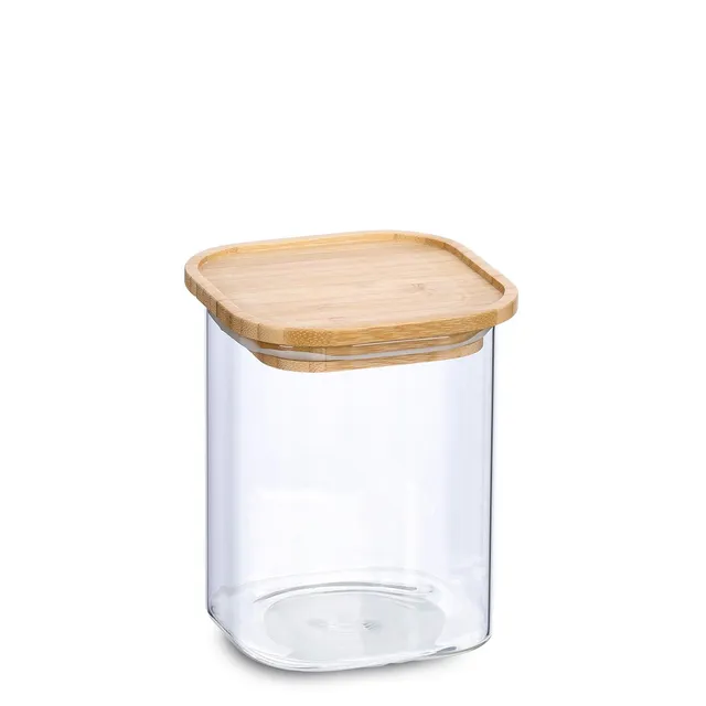 zeller-present-k-che-vorratsglas-bambusdeckel-900-ml-stapelbar image 1