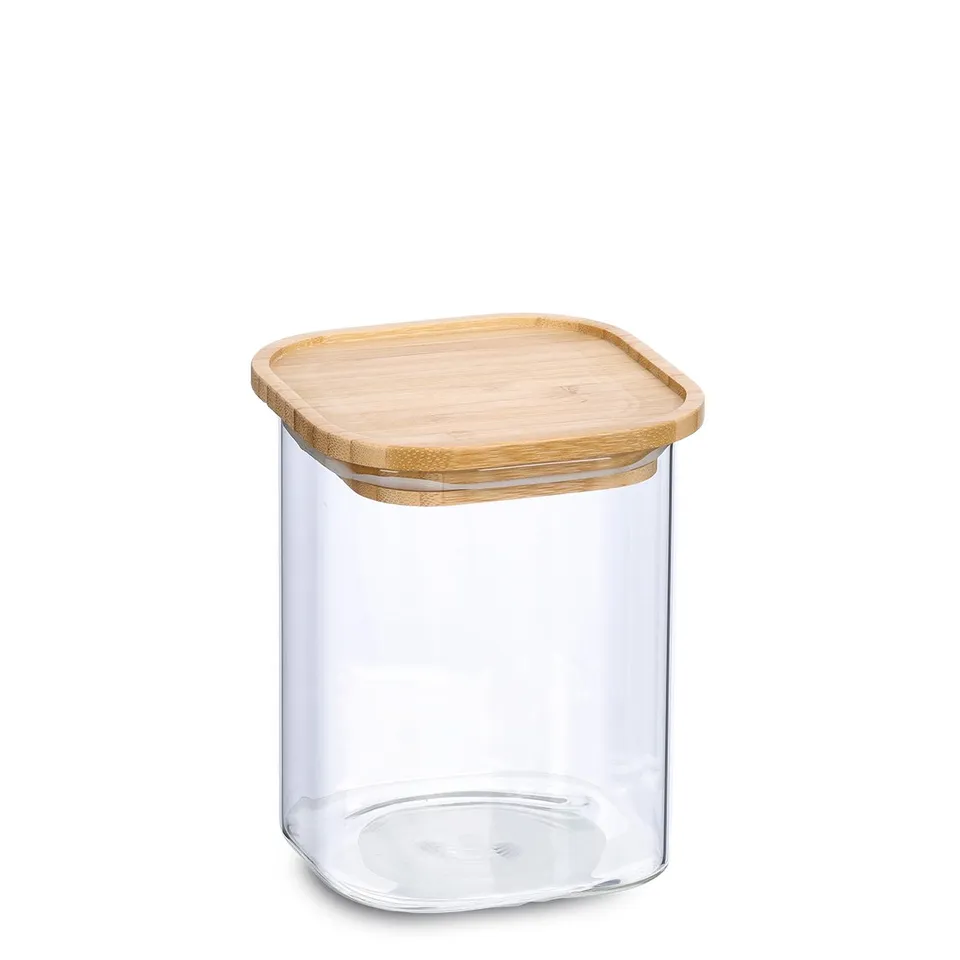 zeller-present-k-che-vorratsglas-bambusdeckel-900-ml-stapelbar image 1