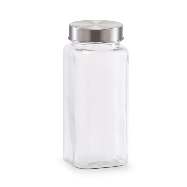 zeller-present-k-che-vorratsglas-620-ml-edelstahldeckel-glas image 1