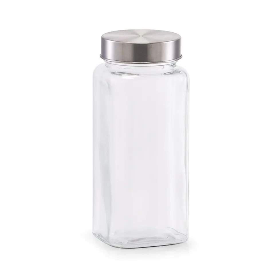 zeller-present-k-che-vorratsglas-620-ml-edelstahldeckel-glas image 1
