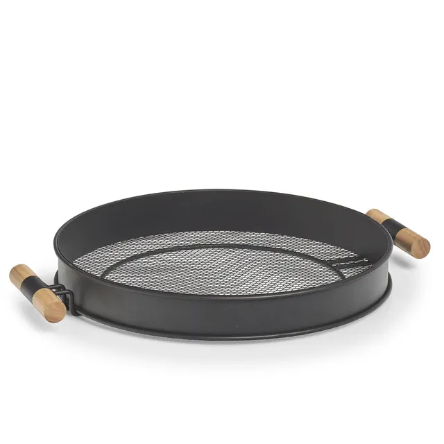 zeller-present-serviertablett-metall-holz-schwarz-48-cm image 1