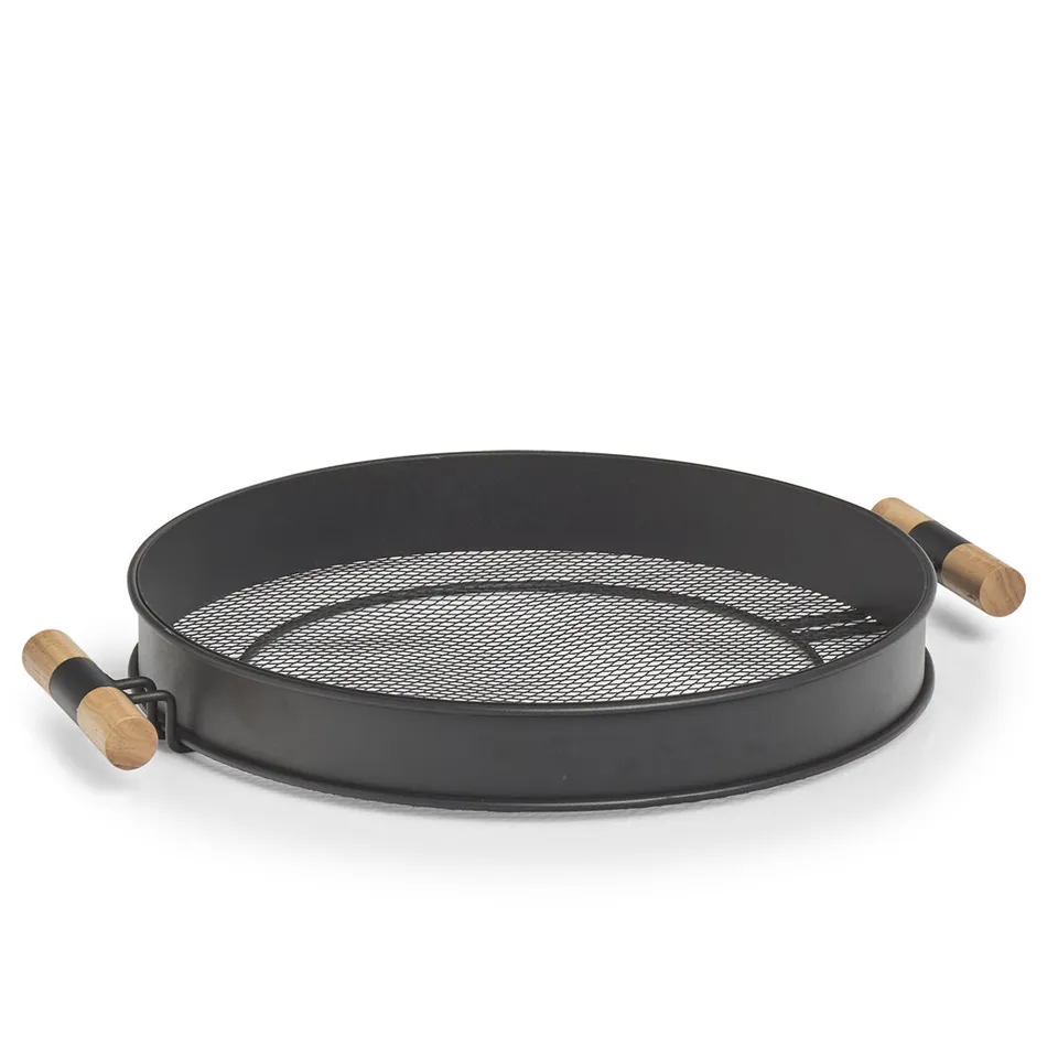 zeller-present-serviertablett-metall-holz-schwarz-48-cm image 1