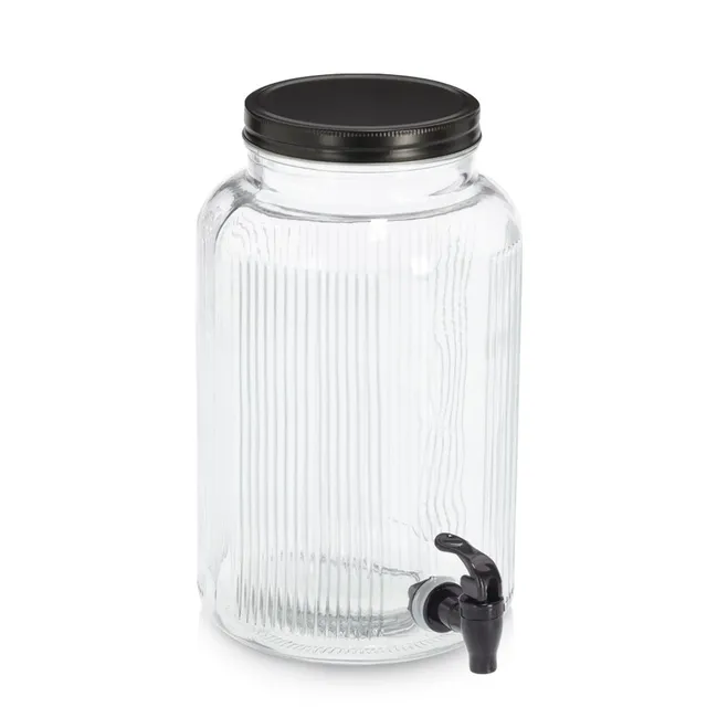 zeller-k-che-getr-nkespender-glas-3900-ml-riffeloptik image 1