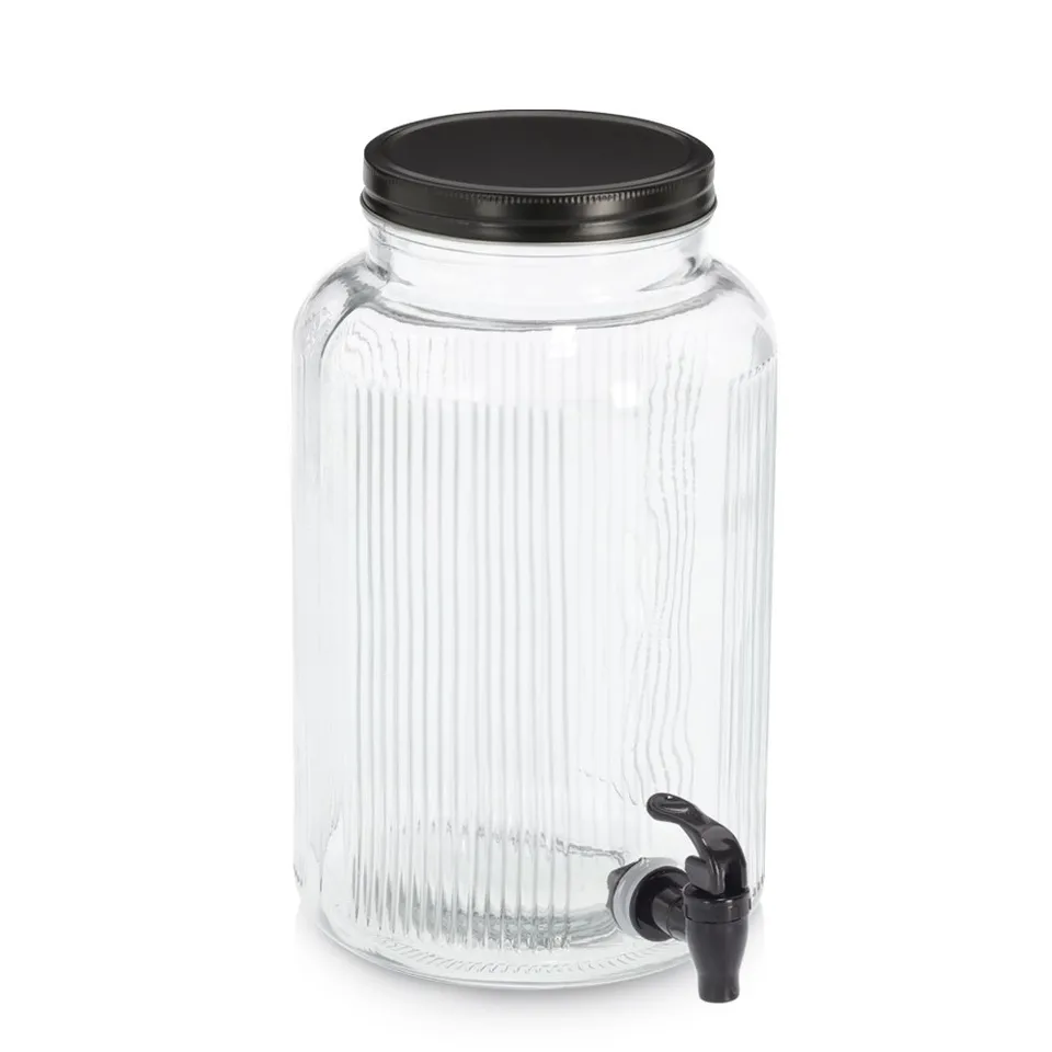 zeller-k-che-getr-nkespender-glas-3900-ml-riffeloptik image 1