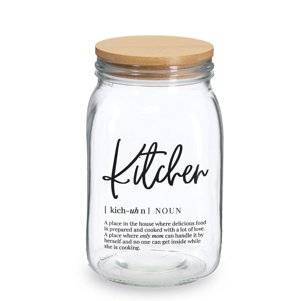 zeller-k-che-vorratsglas-kitchen-bambusdeckel-1400-ml-luftdicht image 1