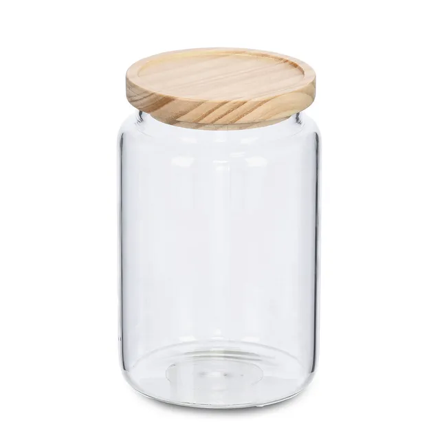 zeller-present-k-che-vorratsglas-1270-ml-holzdeckel-luftdicht image 1