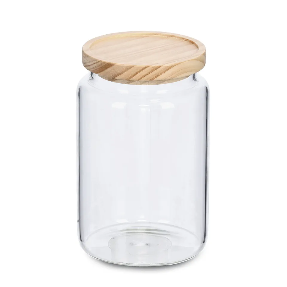 zeller-present-k-che-vorratsglas-1270-ml-holzdeckel-luftdicht image 1