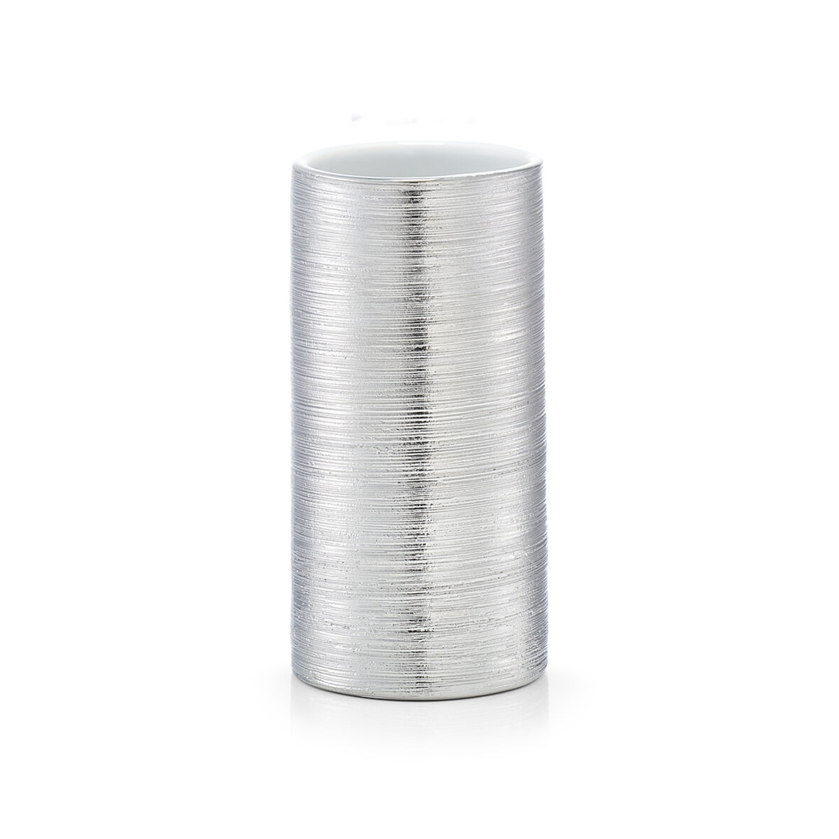 zeller-present-bad-zahnputzbecher-brushed-silber-steinzeug image 1