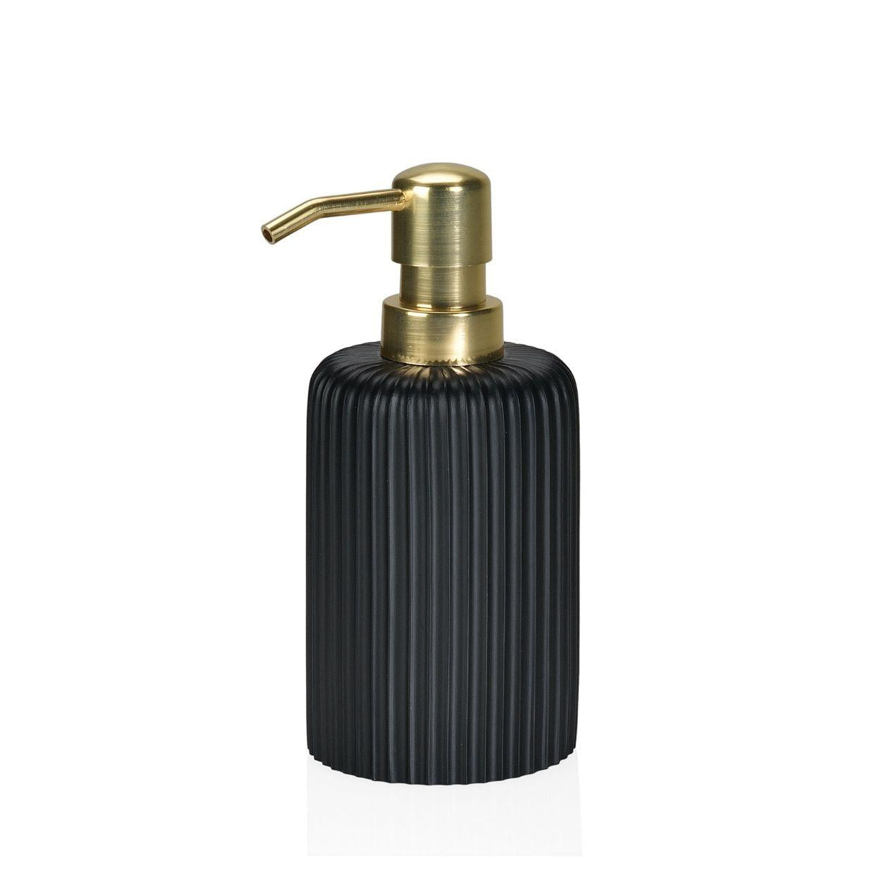 andrea-house-seifenspender-resin-schwarz-gold-bad image 1