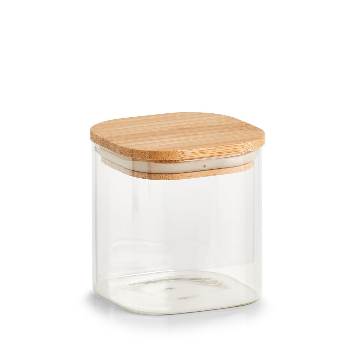 zeller-present-k-che-vorratsglas-bambusdeckel-640-ml-eckig image 1