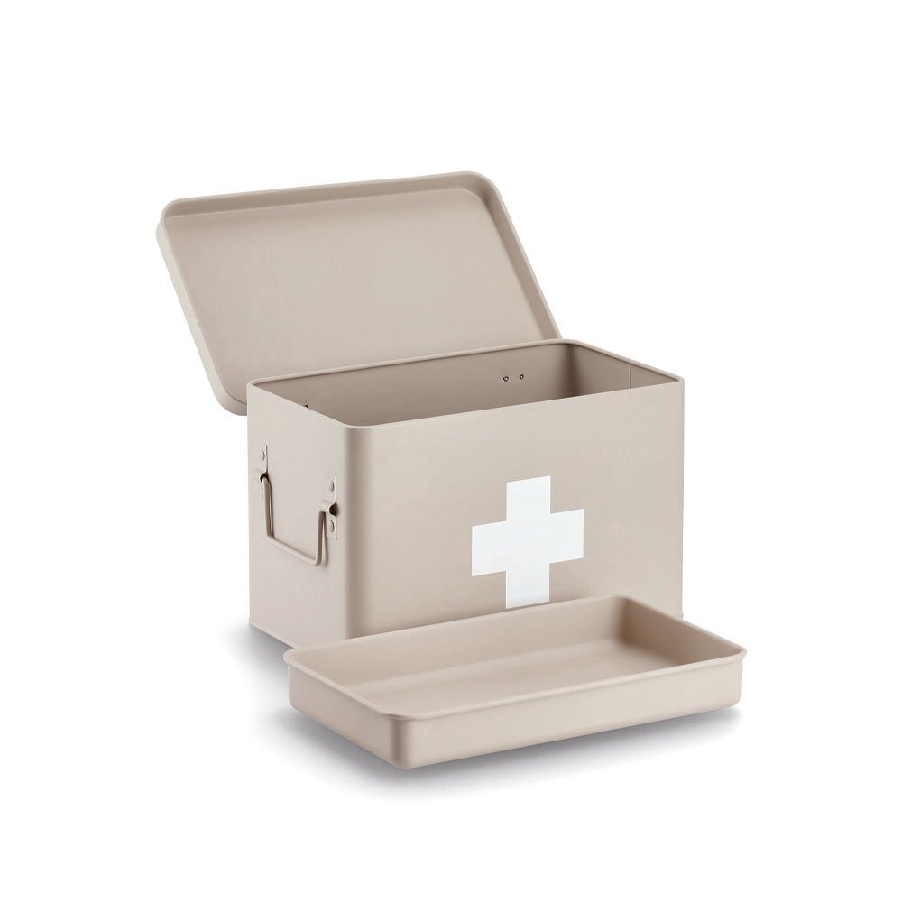 zeller-present-medizinbox-metall-beige-tablettenbox-mit-deckel image 3