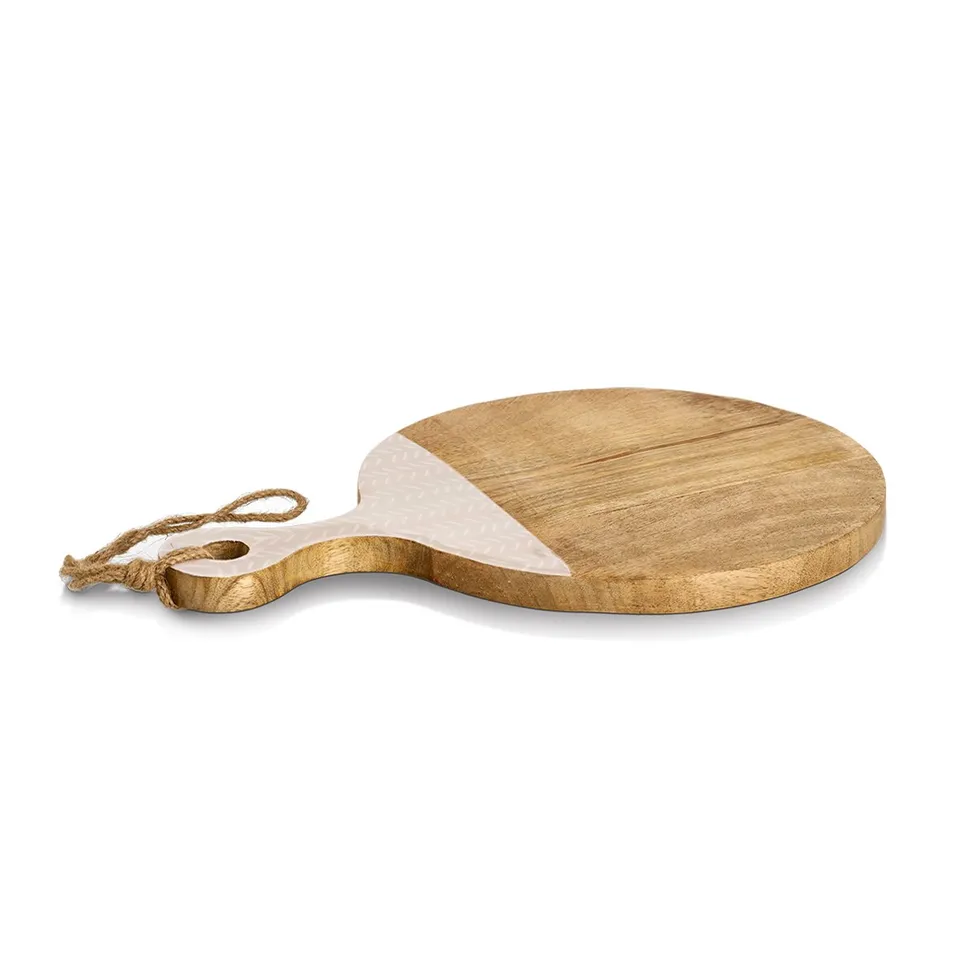 zeller-present-k-che-schneidebrett-mit-griff-mangoholz-beige-rund image 1