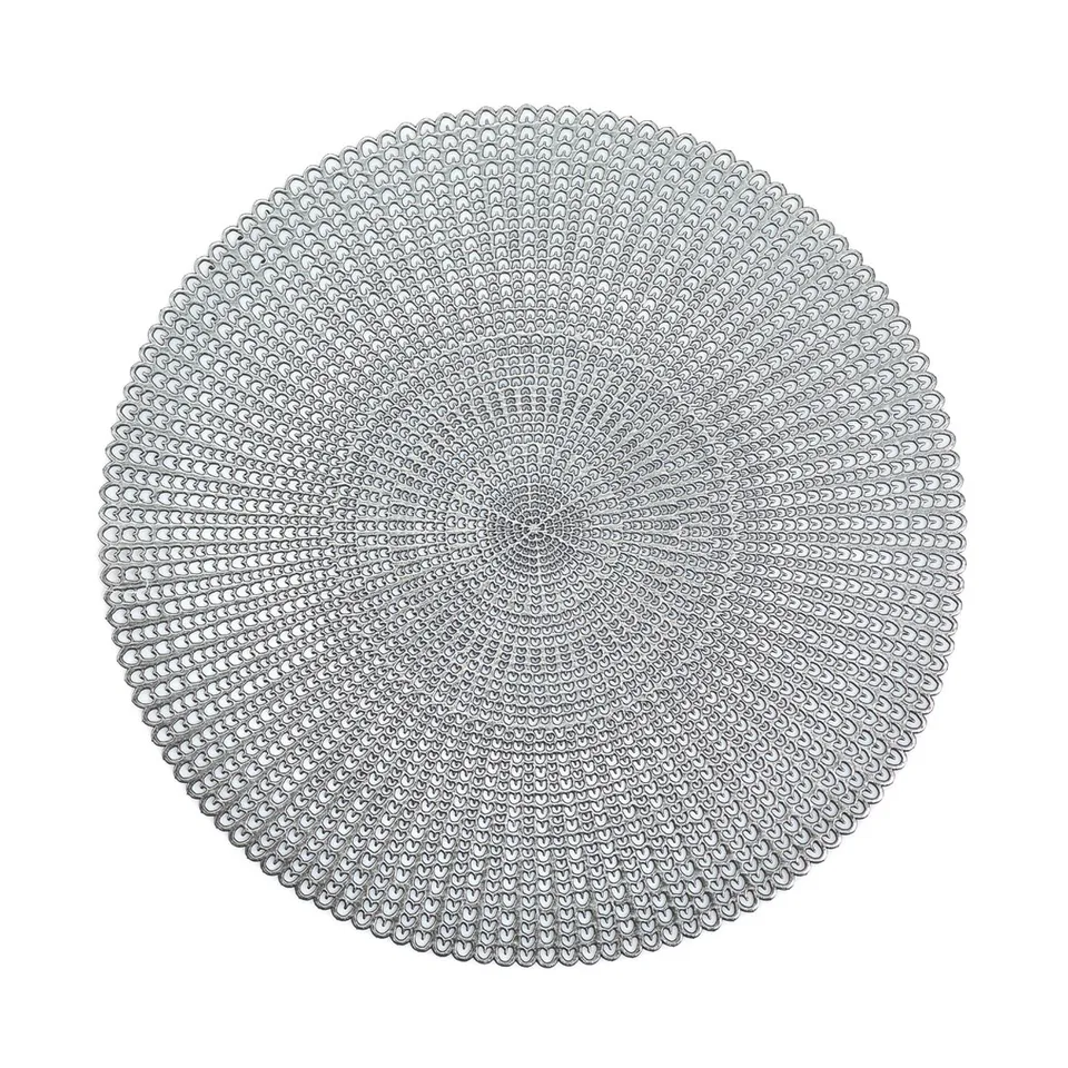 zeller-present-cut-out-platzset-rund-silber-kunststoff image 1