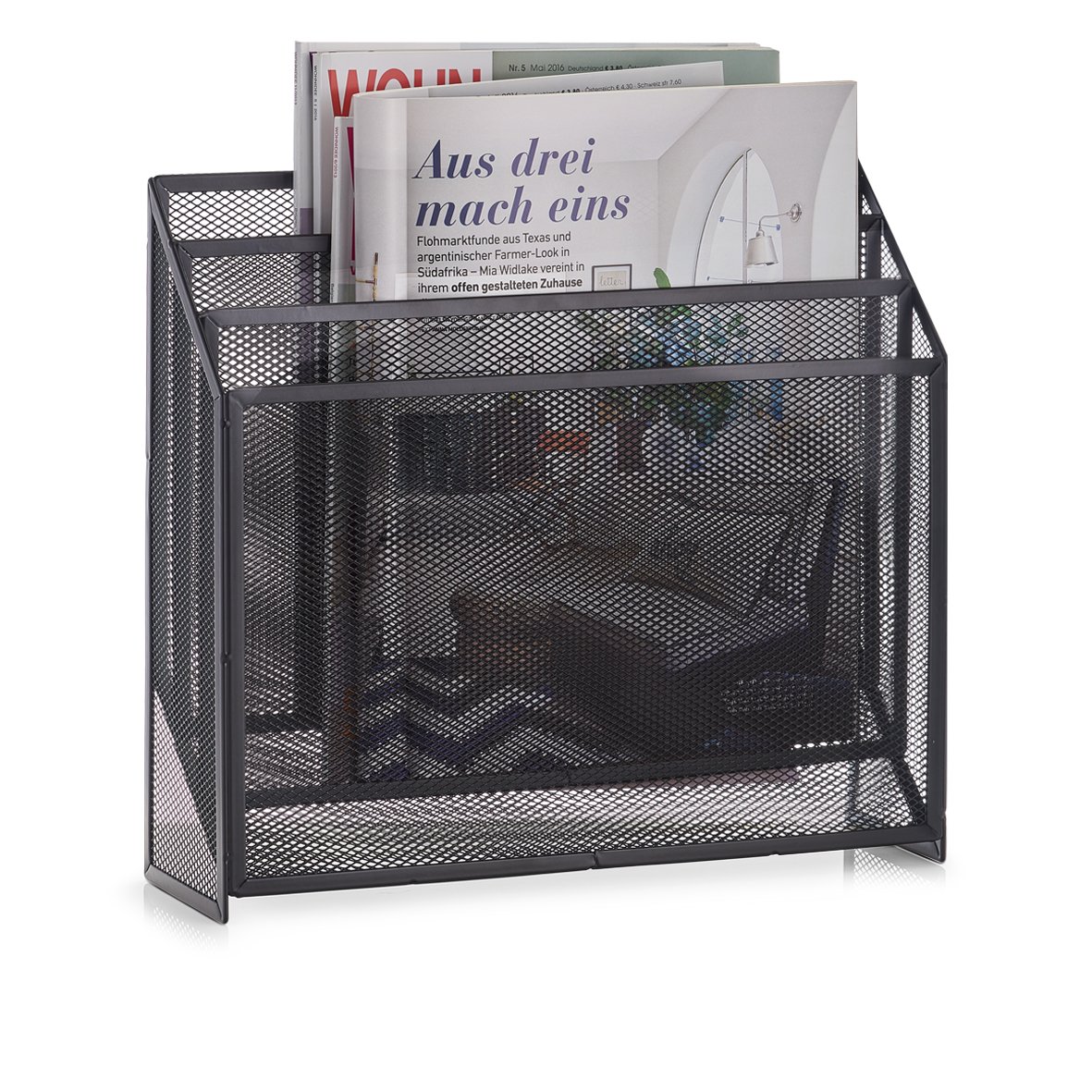 zeller-present-home-living-zeitungsst-nder-mesh-anthrazit image 2