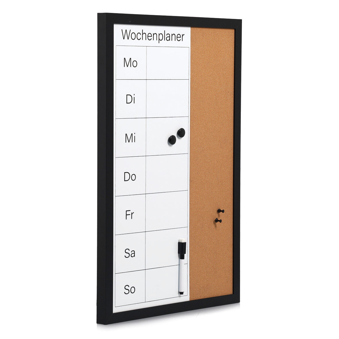zeller-present-office-wochenplaner-kork-schwarz-abwischbar image 2