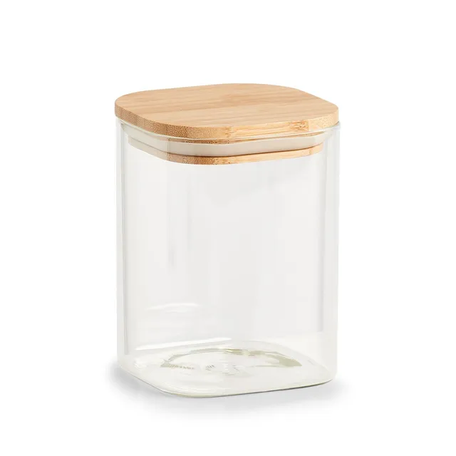 zeller-k-che-vorratsglas-eckig-900-ml-mit-bambusdeckel image 1