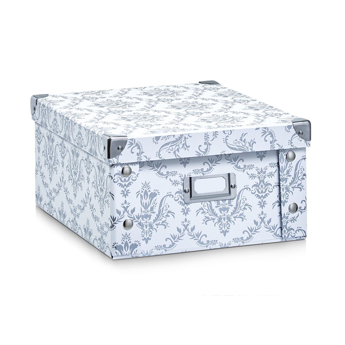 zeller-present-vintage-aufbewahrungsbox-pappe-wei-mit-deckel image 1
