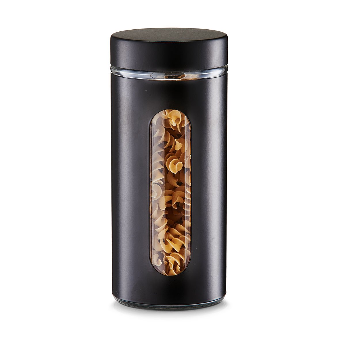 zeller-present-k-che-vorratsglas-1200-ml-schwarz-mit-schraubdeckel image 3